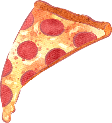 Stylized Watercolor Pizza
